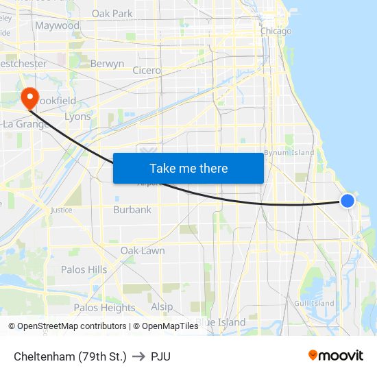 Cheltenham (79th St.) to PJU map