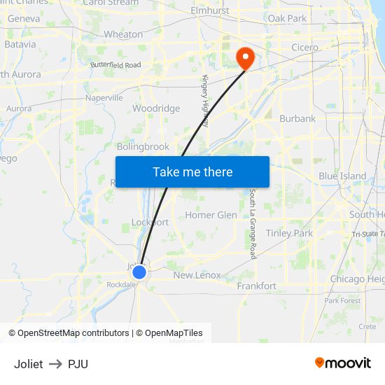 Joliet to PJU map