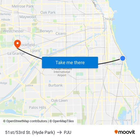 51st/53rd St. (Hyde Park) to PJU map