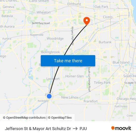 Jefferson St & Mayor Art Schultz Dr to PJU map