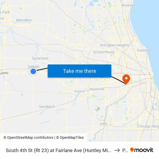 South 4th St (Rt 23) at Fairlane Ave (Huntley Middle School) - Nb Stop #730 to PJU map