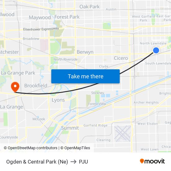 Ogden & Central Park (Ne) to PJU map