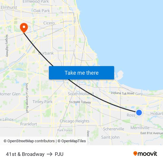 41st & Broadway to PJU map