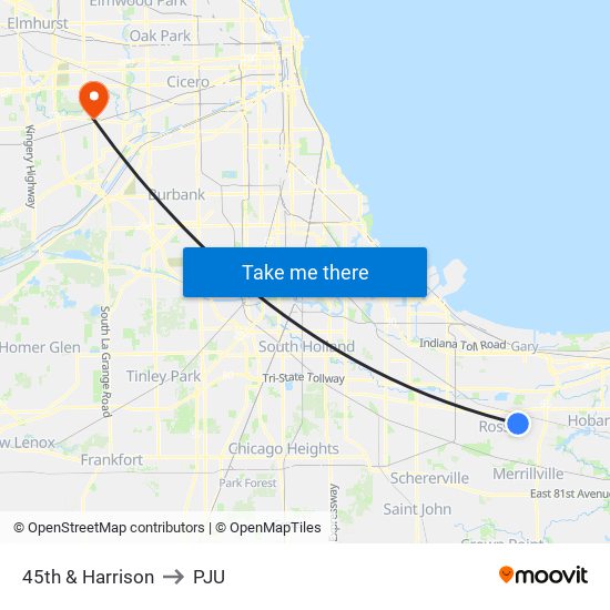 45th & Harrison to PJU map