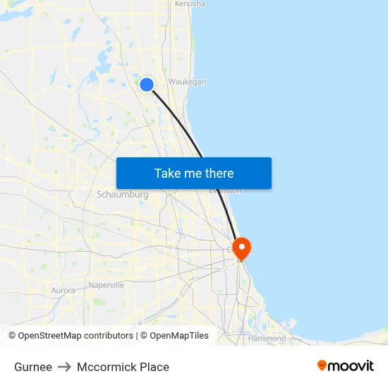 Gurnee to Mccormick Place map