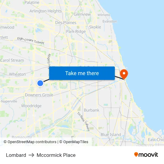 Lombard to Mccormick Place map