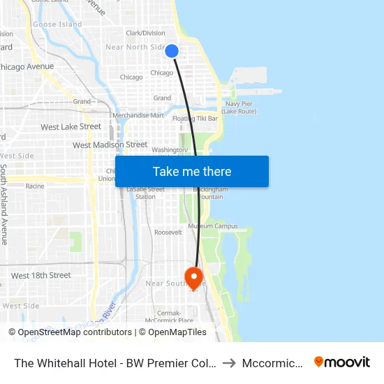 The Whitehall Hotel - BW Premier Collection, Chicago to Mccormick Place map