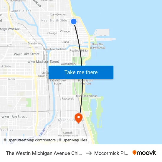 The Westin Michigan Avenue Chicago to Mccormick Place map