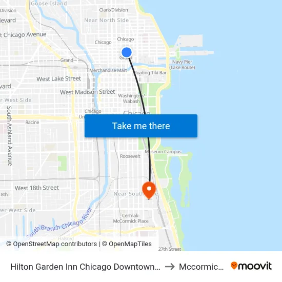 Hilton Garden Inn Chicago Downtown/Magnificent Mile to Mccormick Place map