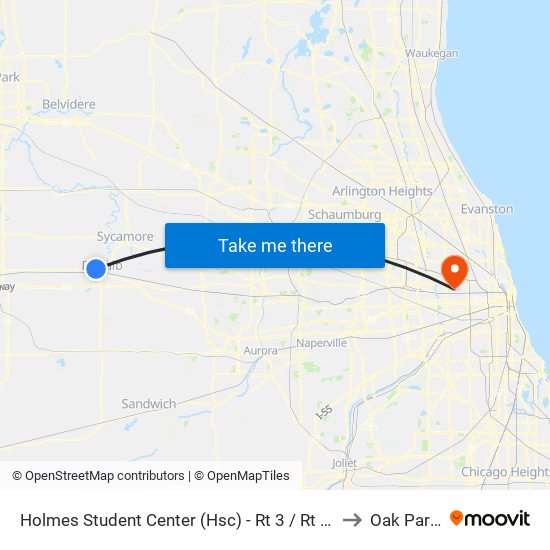 Holmes Student Center (Hsc) - Rt 3 / Rt 4 Stop #649 to Oak Park, IL map