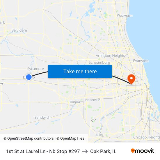 1st St at Laurel Ln - Nb Stop #297 to Oak Park, IL map