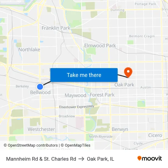 Mannheim Rd & St. Charles Rd to Oak Park, IL map