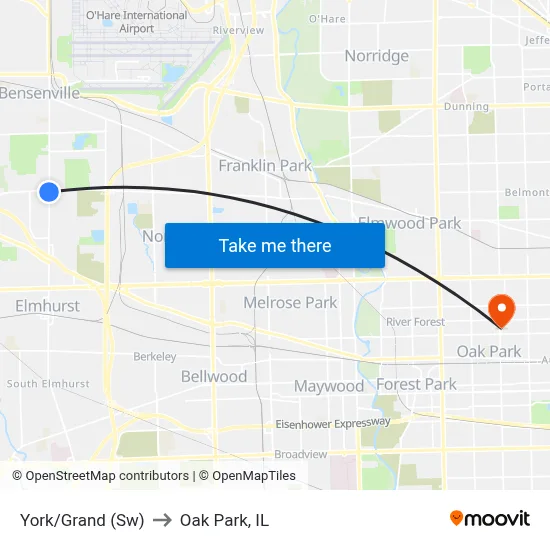 York/Grand (Sw) to Oak Park, IL map