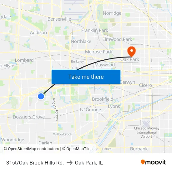 31st/Oak Brook Hills Rd. to Oak Park, IL map