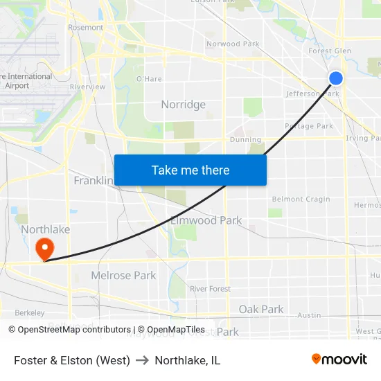 Foster & Elston (West) to Northlake, IL map