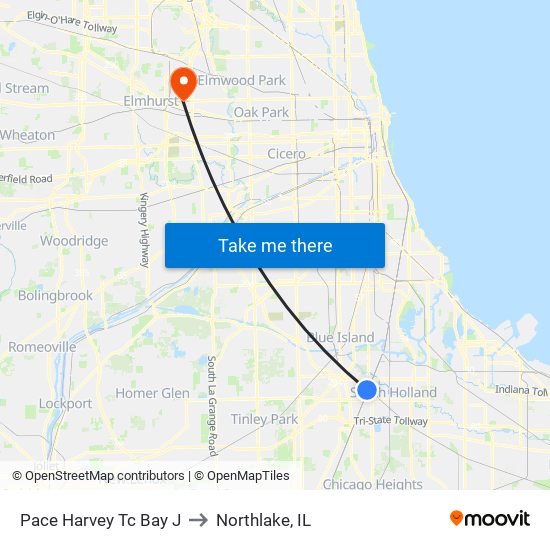 Pace Harvey Tc Bay J to Northlake, IL map