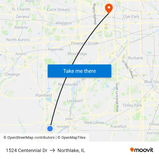 1524 Centennial Dr to Northlake, IL map