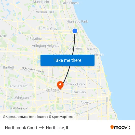 Northbrook Court to Northlake, IL map