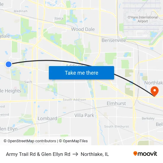 Army Trail Rd & Glen Ellyn Rd to Northlake, IL map