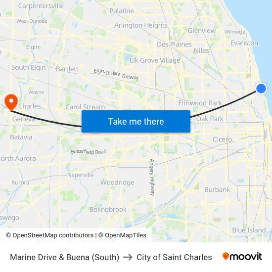 Marine Drive & Buena (South) to City of Saint Charles map
