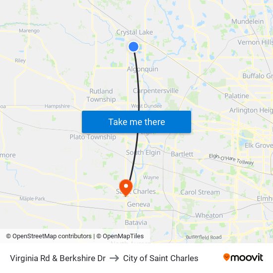 Virginia Rd & Berkshire Dr to City of Saint Charles map