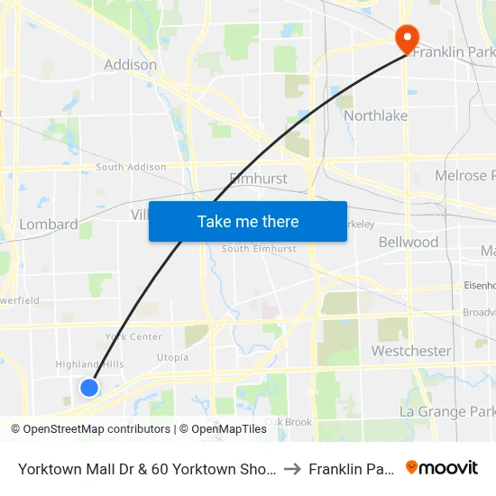 Yorktown Mall Dr & 60 Yorktown Shopping Ctr to Franklin Park, IL map