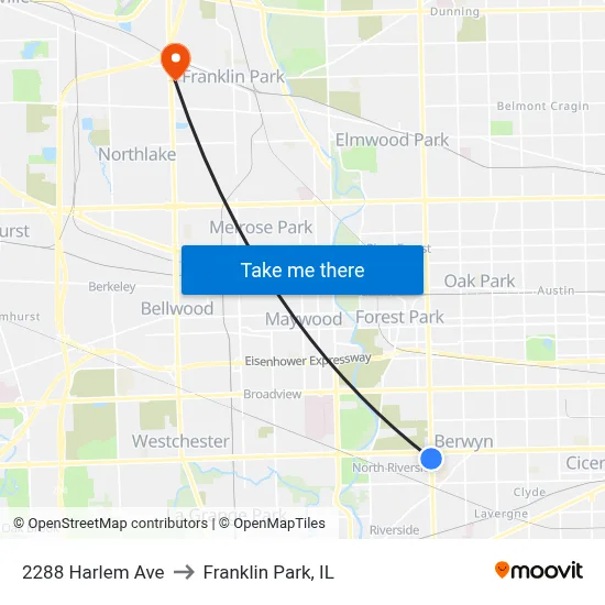 2288 Harlem Ave to Franklin Park, IL map