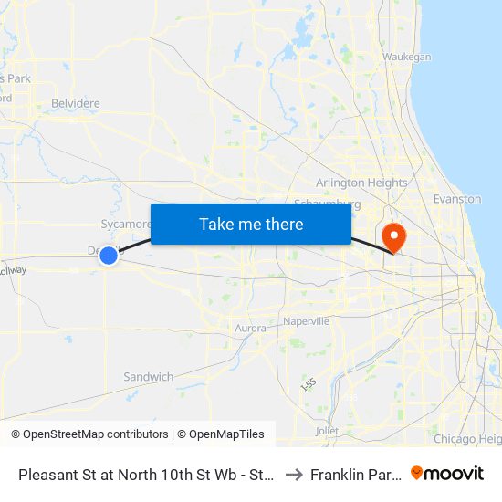 Pleasant St at North 10th St Wb - Stop #657 to Franklin Park, IL map