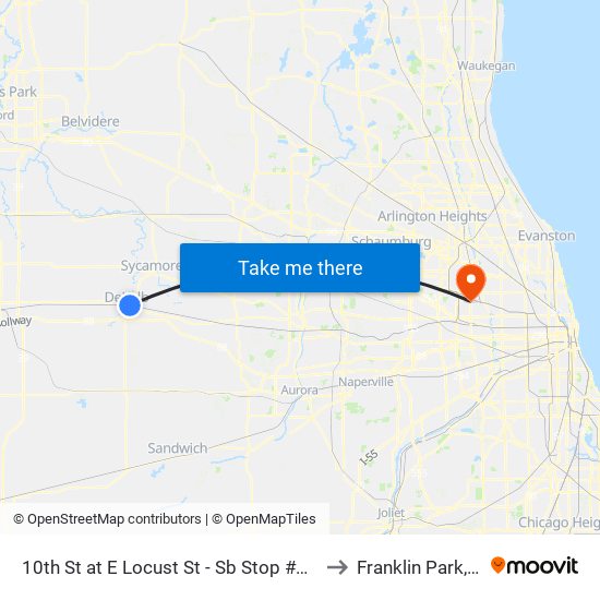 10th St at E Locust St - Sb Stop #554 to Franklin Park, IL map