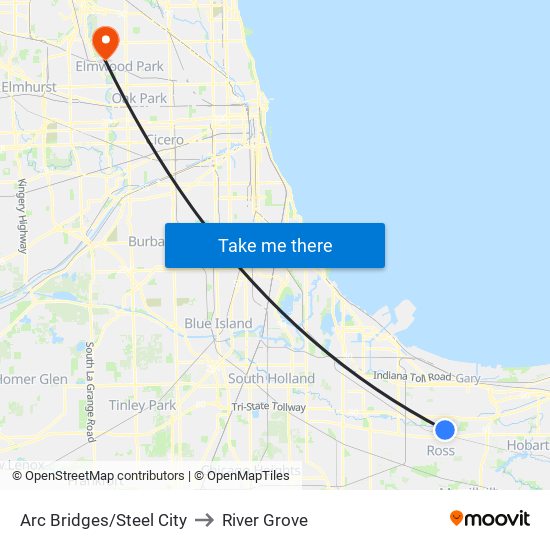 Arc Bridges/Steel City to River Grove map