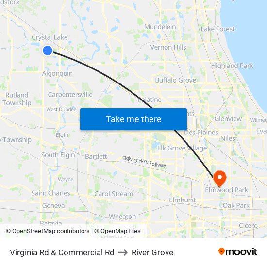 Virginia Rd & Commercial Rd to River Grove map