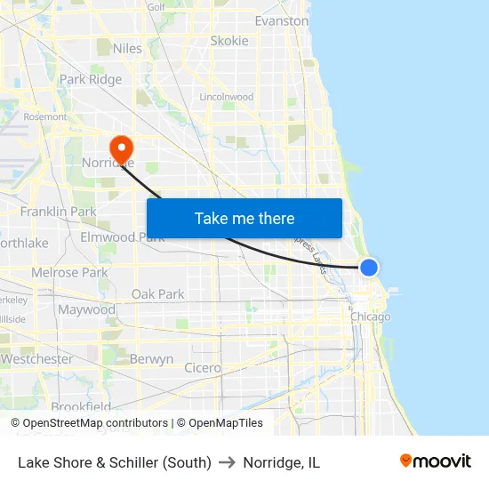 Lake Shore & Schiller (South) to Norridge, IL map