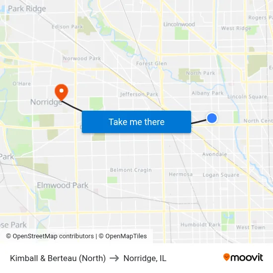 Kimball & Berteau (North) to Norridge, IL map