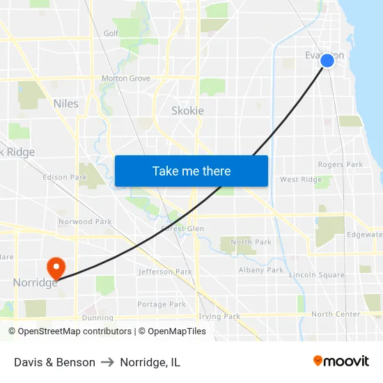 Davis & Benson to Norridge, IL map