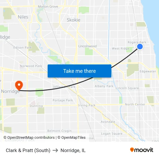 Clark & Pratt (South) to Norridge, IL map