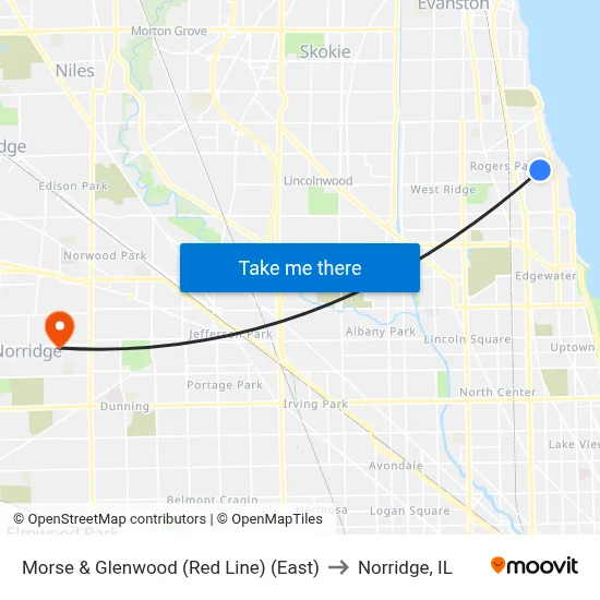 Morse & Glenwood (Red Line) (East) to Norridge, IL map