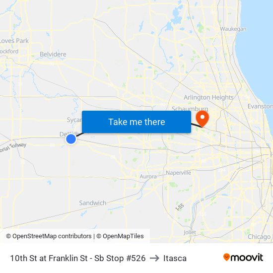 10th St at Franklin St - Sb Stop #526 to Itasca map