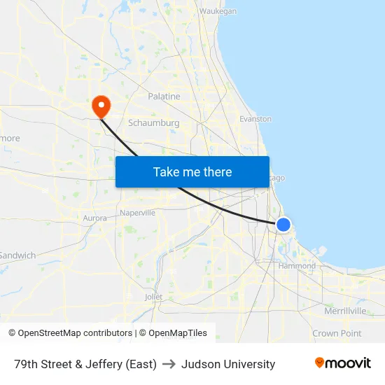 79th Street & Jeffery (East) to Judson University map
