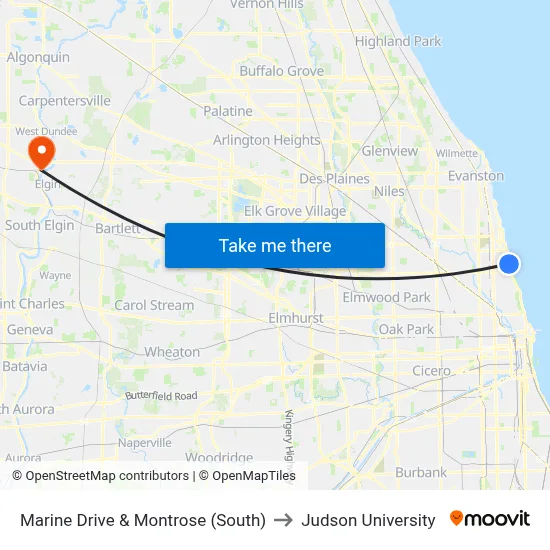 Marine Drive & Montrose (South) to Judson University map