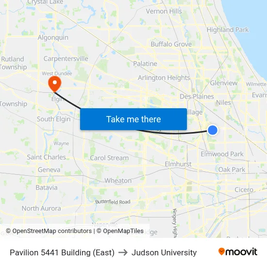 Pavilion 5441 Building (East) to Judson University map