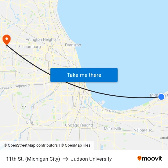 11th St. (Michigan City) to Judson University map
