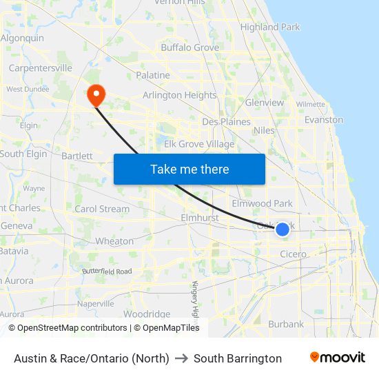 Austin & Race/Ontario (North) to South Barrington map