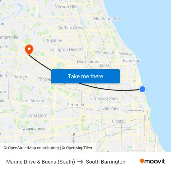 Marine Drive & Buena (South) to South Barrington map