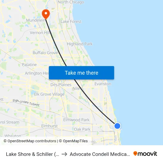 Lake Shore & Schiller (South) to Advocate Condell Medical Center map