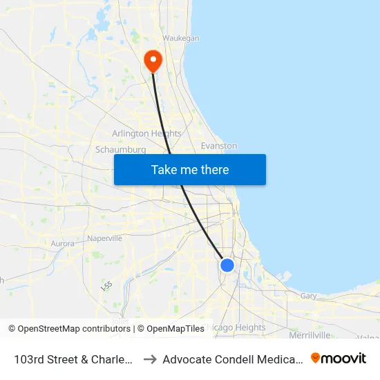 103rd Street & Charles (East) to Advocate Condell Medical Center map