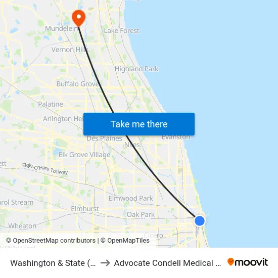 Washington & State (East) to Advocate Condell Medical Center map