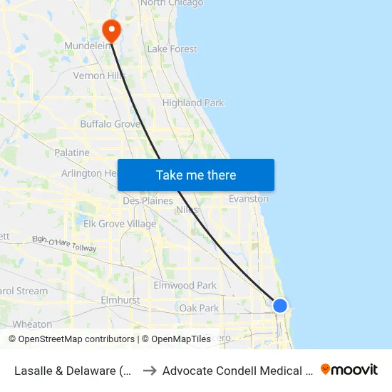 Lasalle & Delaware (North) to Advocate Condell Medical Center map