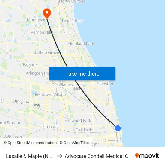 Lasalle & Maple (North) to Advocate Condell Medical Center map