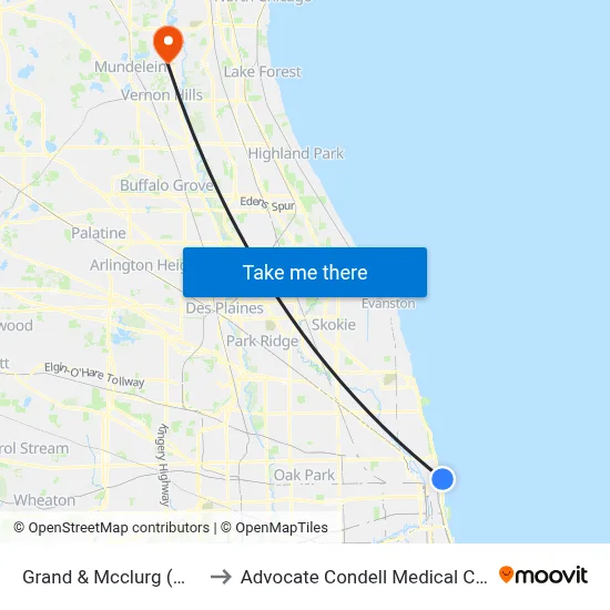 Grand & Mcclurg (West) to Advocate Condell Medical Center map