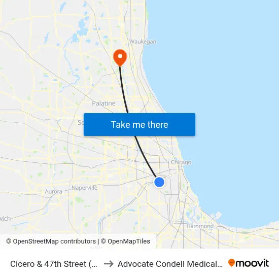 Cicero & 47th Street (South) to Advocate Condell Medical Center map